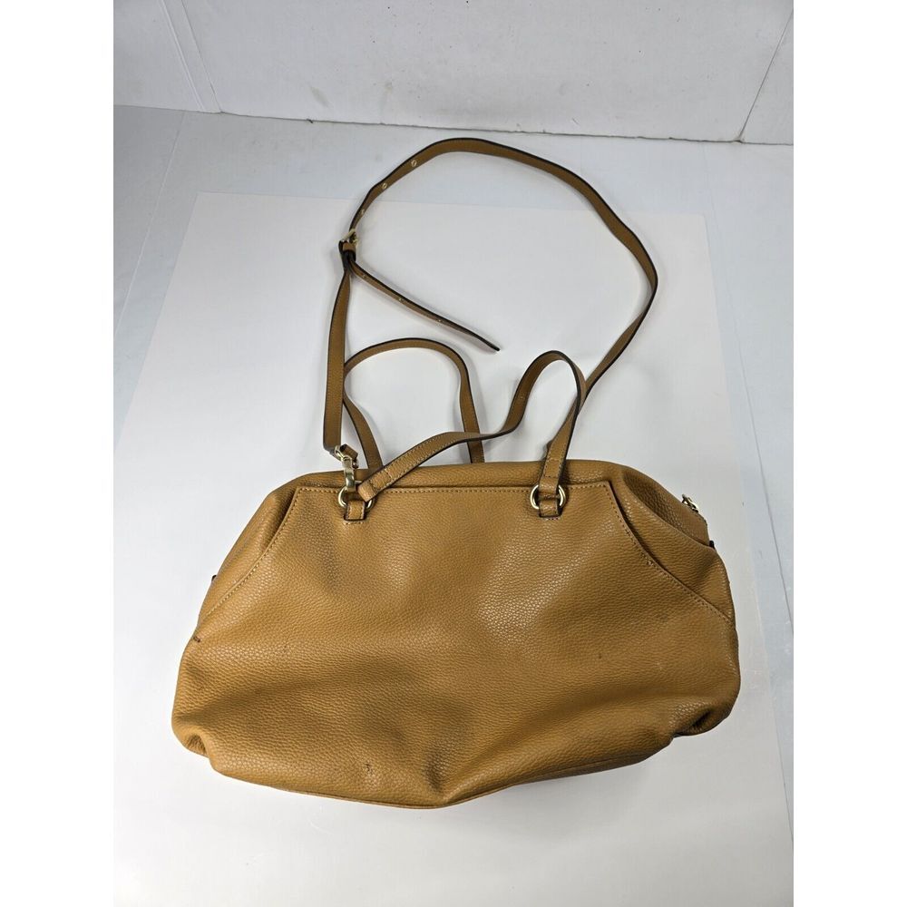 Foley + Corinna Isla Vegan Leather Shoulder Bag Yellow Tan Zip Snap‎ Closure